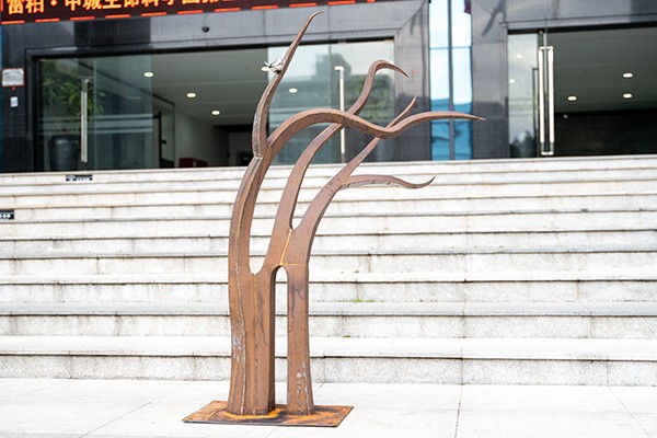 Abstract Corten Steel Bird Sculpture For Outdoor Landscape